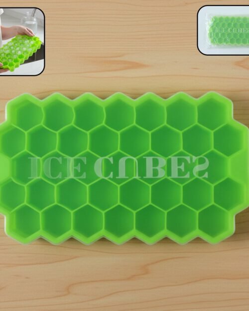 Honeycomb Silicone Ice Cube Tray with Lid – Hexagon Shape Design