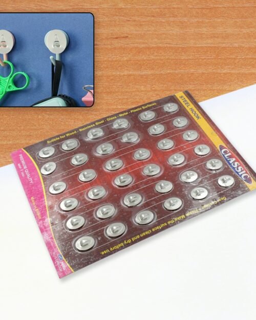 Stainless Steel Wall Hooks – 36 Pc Self-Adhesive | Indo Glow