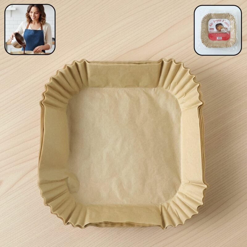 Square Disposable Paper Air Fryer Liners – Non-Stick & Easy-to-Clean