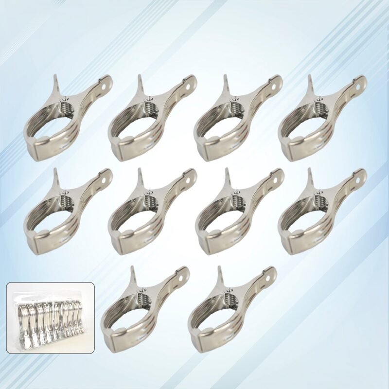 Stainless Steel Clothespins – Windproof, Durable Laundry Clips (10 Pcs)