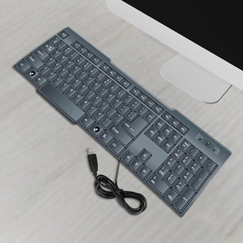 01_56233080-046d-4924-ab40-a4770c436144.jpg Wired USB Keyboard – Ergonomic 104 Keys for Office & Home | Indo Glow