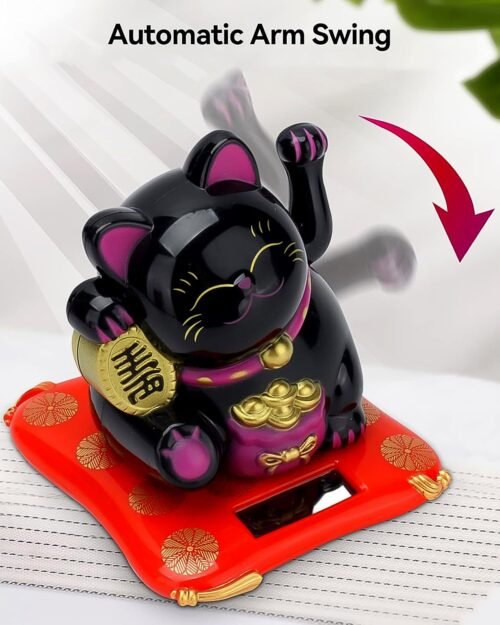 Waving Lucky Cat Statue � Solar Powered Wealth Decor | Styleva