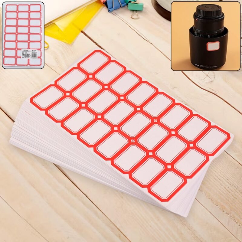 Writable Label Stickers � Easy to Use with Red Border for Clarity