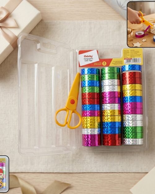 01_84eda88f-81a4-4904-8a42-2b247b756ace.jpg Holographic Decorative Tape Set � Vibrant 39-Roll Creative Kit