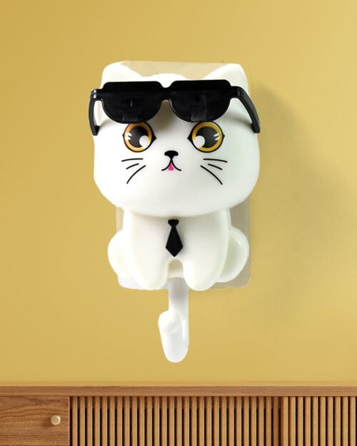 Cat Wall Hook � Cute Sunglasses Design, Self-Adhesive | Styleva