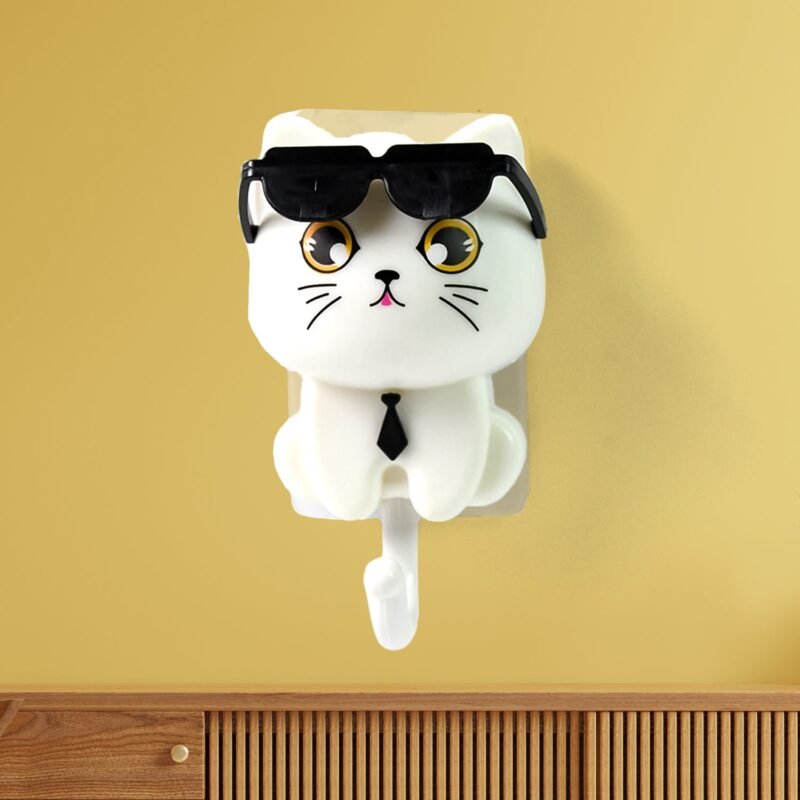 01_87626474-9f52-46a5-b4d5-5974bfbd3500.jpg Cat Wall Hook � Cute Sunglasses Design, Self-Adhesive | Styleva