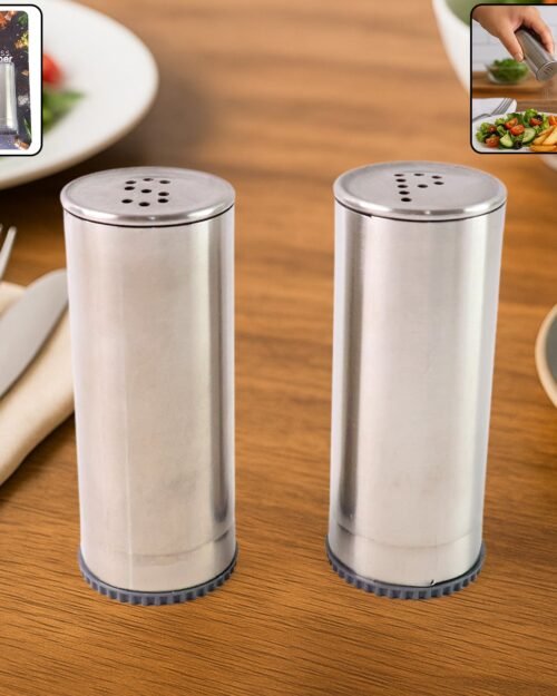 Stainless Steel Salt and Pepper Shaker Set – Durable & Stylish 2 Pc