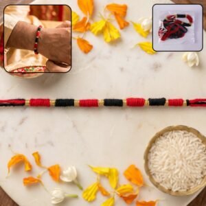 Handmade Rakhi � Traditional Beaded Thread with Golden Accents