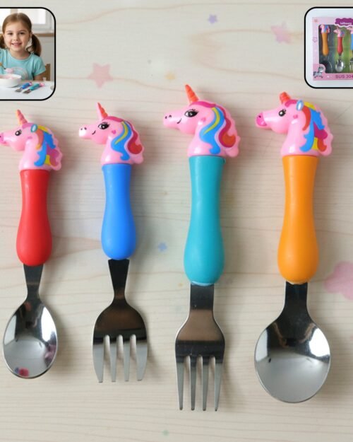Unicorn Kids Spoon and Fork Set – Cute & Safe for Little Eaters