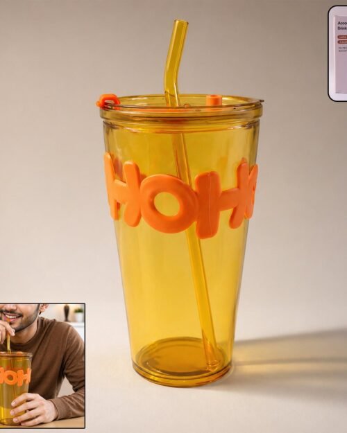 Glass Tumbler with Lid and Straw � Leak-Resistant & Stylish