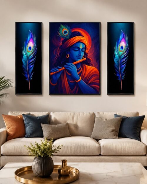 Krishna Wall Art � Vibrant MDF Painting for Spiritual D�cor