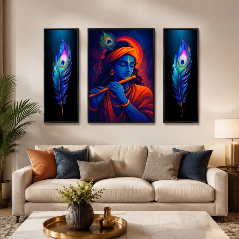 Krishna Wall Art � Vibrant MDF Painting for Spiritual D�cor