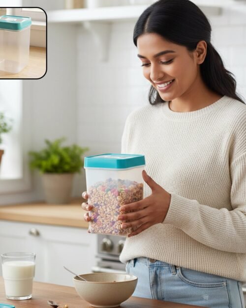Plastic Food Storage Container – Keeps Dry Foods Fresh & Organized