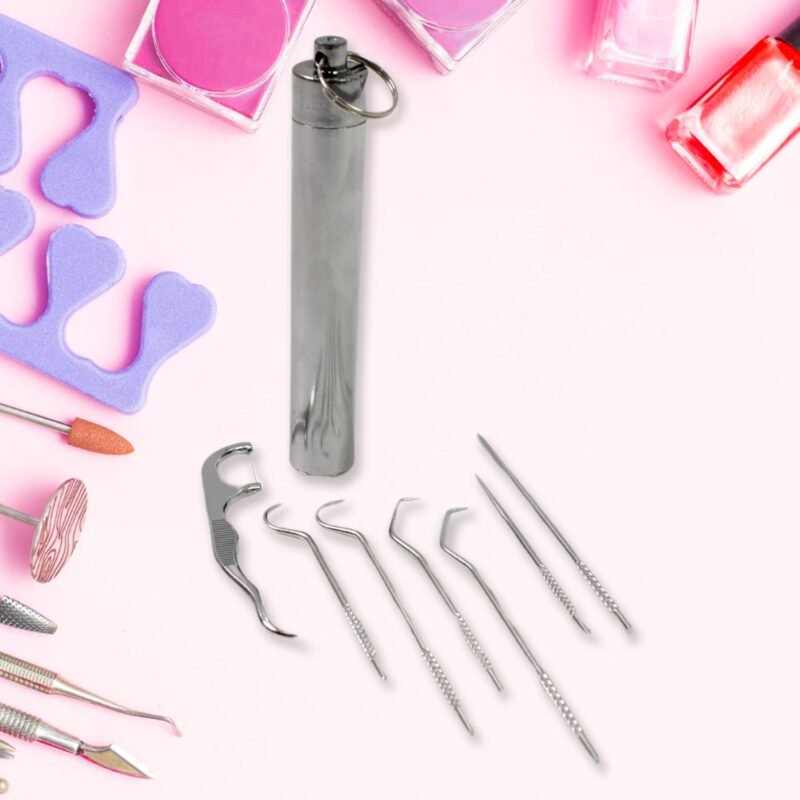 Stainless Steel Toothpick Set � 7-in-1 Portable Dental Kit | AuriGlam