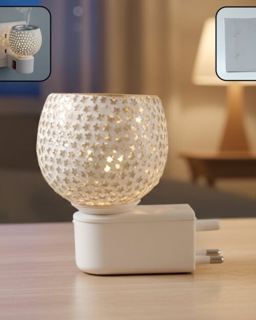 Star Cut Glass Aroma Diffuser – Elegant Plug-In Night Lamp