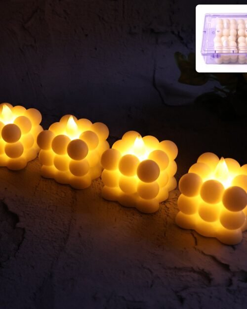 LED Bubble Candles – Set of 4 Flameless Decorative Lights
