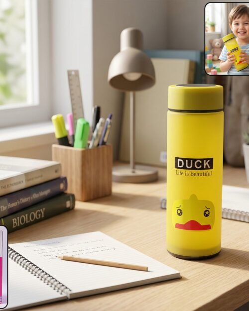 Frosted Glass Kids Water Bottle � Leak-proof & Stylish Design