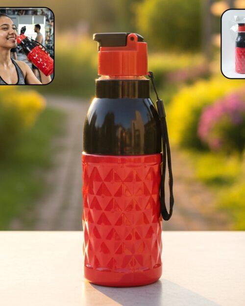 400 ML Sports Water Bottle – Leakproof with Flip Top Lid & Strap
