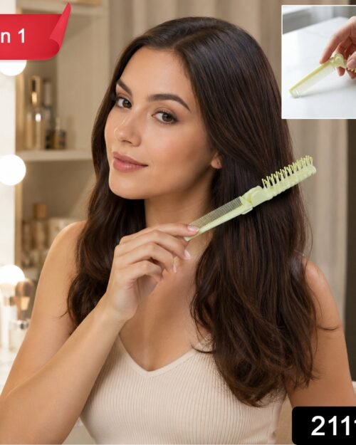 Foldable 2-in-1 Hair Comb & Brush – Compact & Travel-Friendly Design