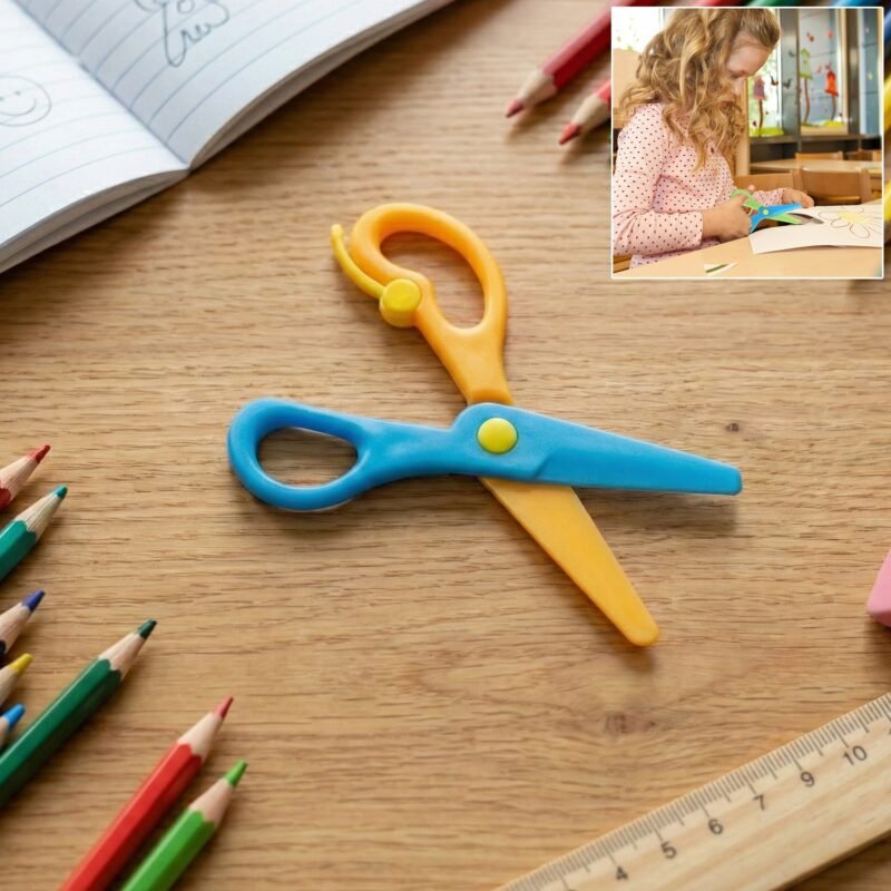 Child-Safe Plastic Safety Scissors – Rounded Tips for Kids' Crafts