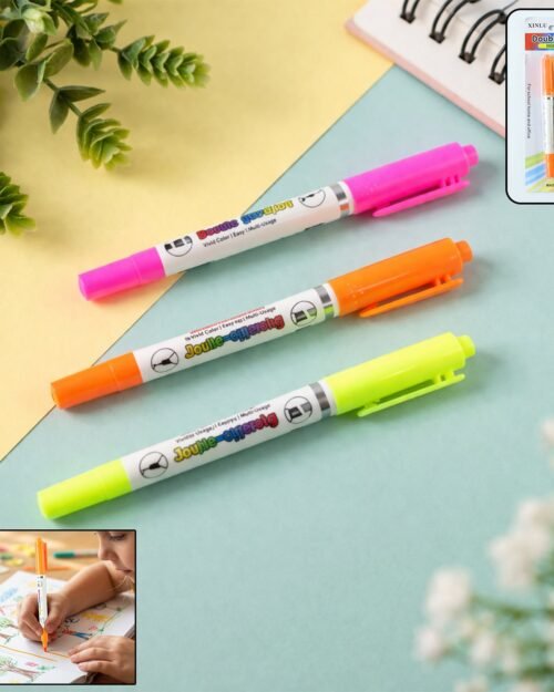 Highlighter Marker Pens – Vibrant Dual Tip for Notes & Drawing