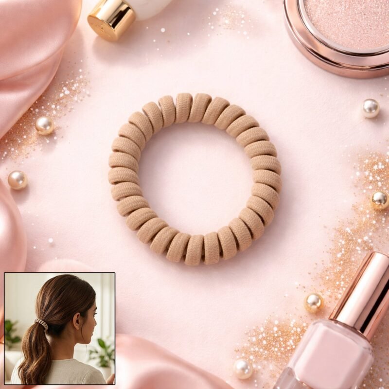 Soft Stretchable Spiral Coil Hair Band � No Crease & Gentle Hold