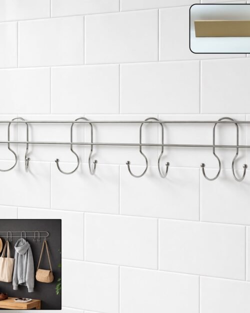 Heavy Duty Wall Mounted Hook Rack – Durable Stainless Steel Organizer