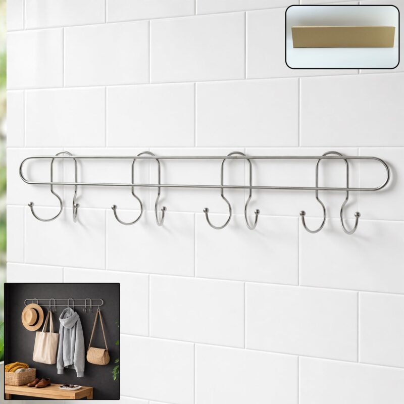 01hanger.jpg Heavy Duty Wall Mounted Hook Rack – Durable Stainless Steel Organizer