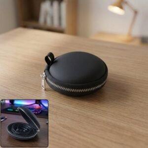 02EarbudCarryingCase-WOSKU-01.jpg Earphone Carrying Case – Compact Hard Shell with Zipper Closure