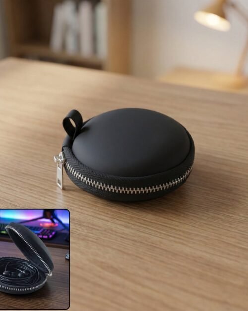 02EarbudCarryingCase-WOSKU-01.jpg Earphone Carrying Case – Compact Hard Shell with Zipper Closure