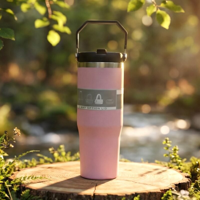 Stainless Steel Travel Tumbler – 900 ML Insulated with Handle