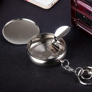 02_693d927f-3a9a-4a25-b86b-41fe1b5fa3d5.jpg Mini Stainless Steel Ashtray � Portable with Secure Lid for Travel