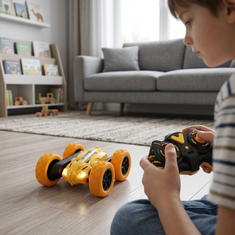 Remote Control Double Flip Stunt Car � High-Speed Fun with Lights