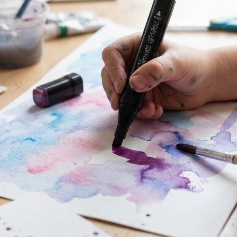 Acrylic Dual Tip Marker Set – Vibrant Watercolor Art Pens