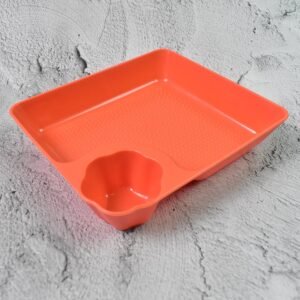 Plastic Plates with Dipping Saucer � Perfect for Snacks & Party Serveware