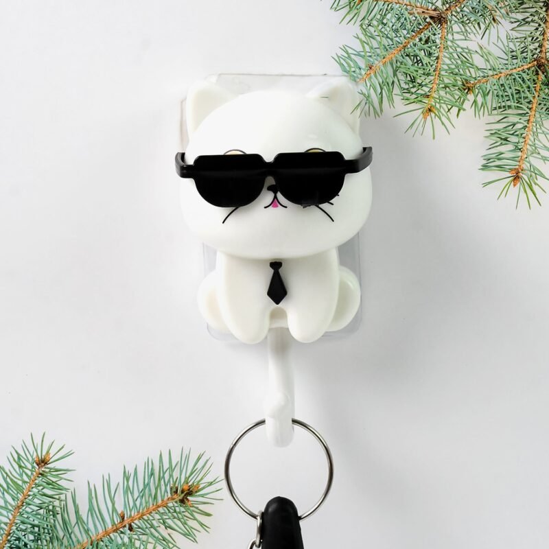 02_c9c89581-025a-4530-9ad1-f94f208a61aa.jpg Cat Wall Hook � Cute Sunglasses Design, Self-Adhesive | Styleva