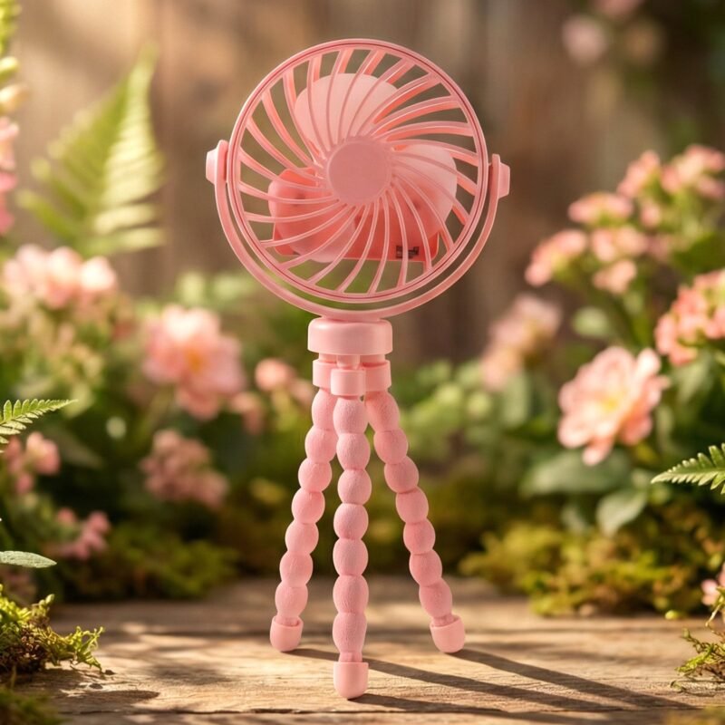Rechargeable Portable LED Fan – Flexible Tripod & Quiet Cooling