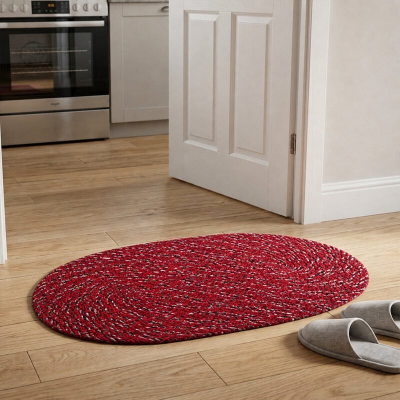02_e6f50b41-c8d1-462b-929e-3761da655f29.jpg Red Oval Non-Slip Floor Mat � Durable & Soft for Indoor Use
