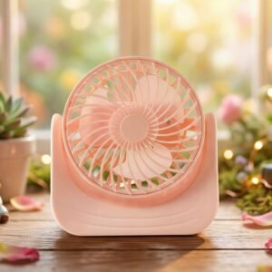 Silent Mini Desk Fan – Rechargeable, Adjustable Tilt & USB