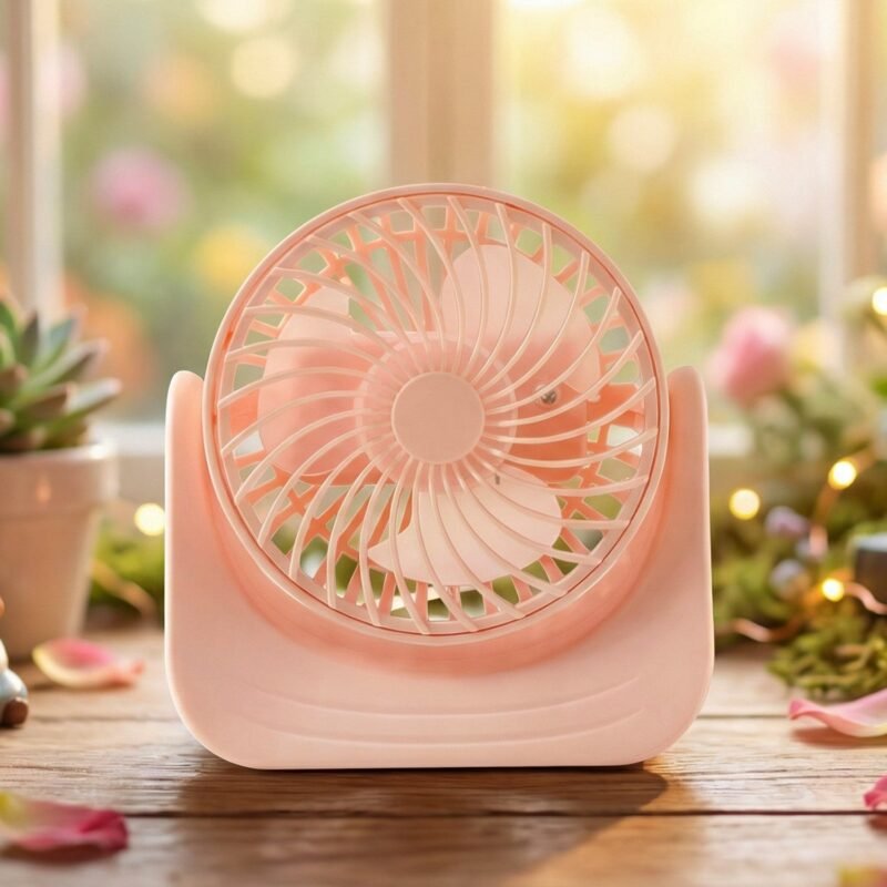 Silent Mini Desk Fan – Rechargeable, Adjustable Tilt & USB