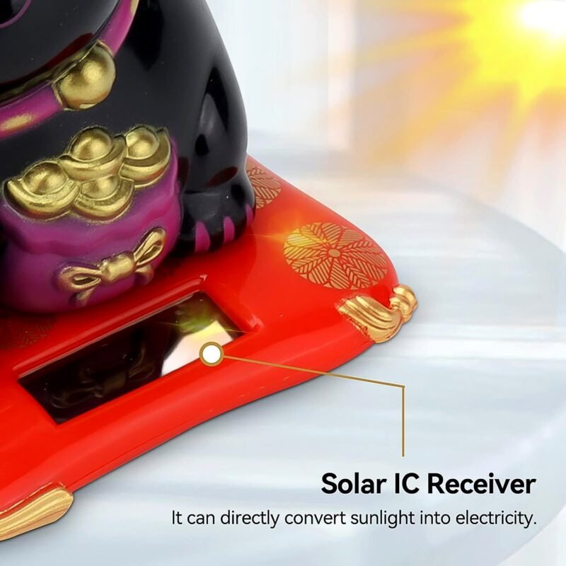 Waving Lucky Cat Statue � Solar Powered Wealth Decor | Styleva