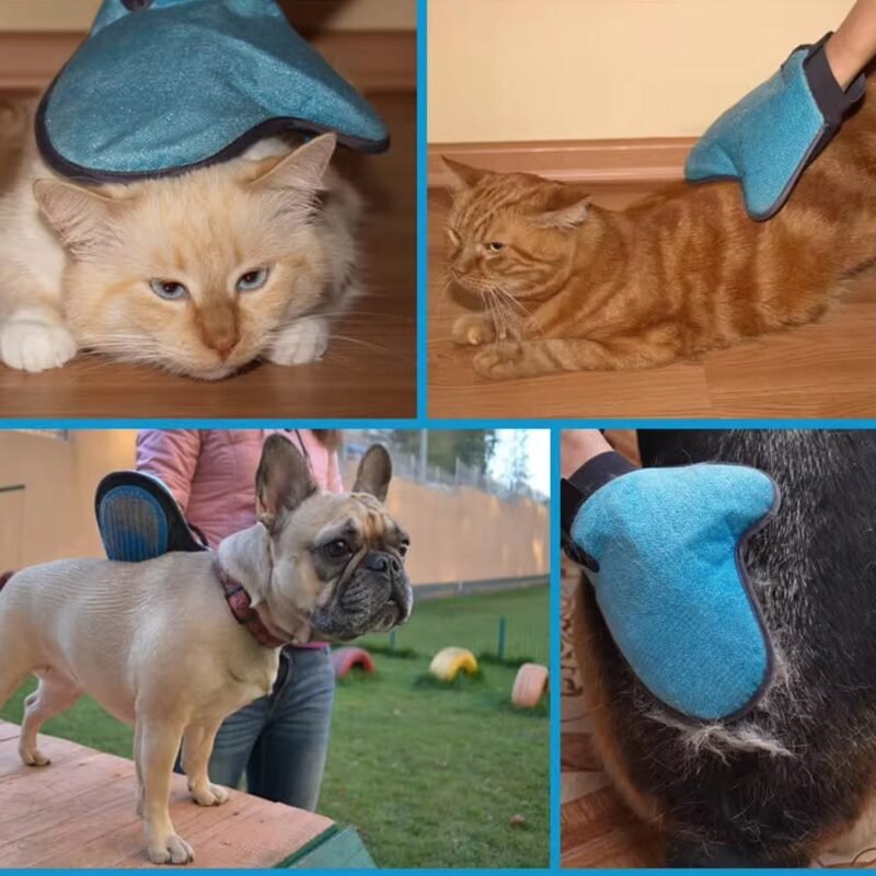 Pet Grooming Glove � Gentle Deshedding & Massage Tool for Pets