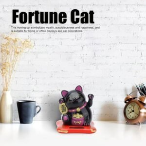 Waving Lucky Cat Statue � Solar Powered Wealth Decor | Styleva