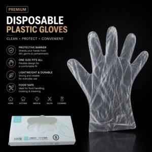 03_6cdc75c9-f713-4676-a6e2-66b4602f0688.jpg Disposable Plastic Gloves � Pack of 100 for Kitchen & Food Handling