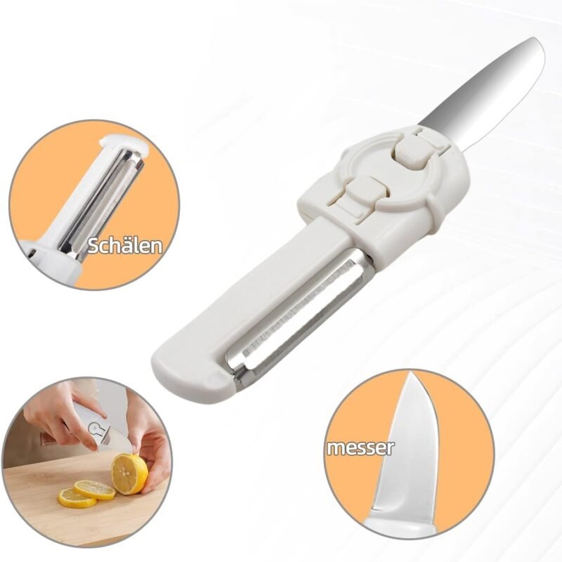 2-in-1 Knife Peeler – Stainless Steel & Portable | Quickslice