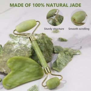 Jade Face Roller & Gua Sha Set – Skin Care & Relaxation Tool