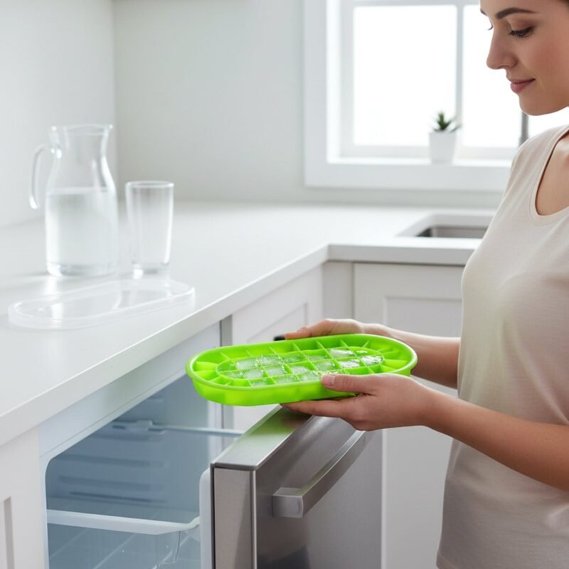 Oval Silicone Ice Cube Tray – Easy Release & Odor-Free Storage