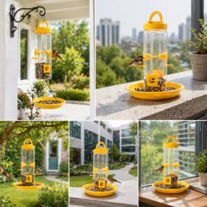 Hanging Bird Feeder � Multi-Port Design for Garden & Balcony