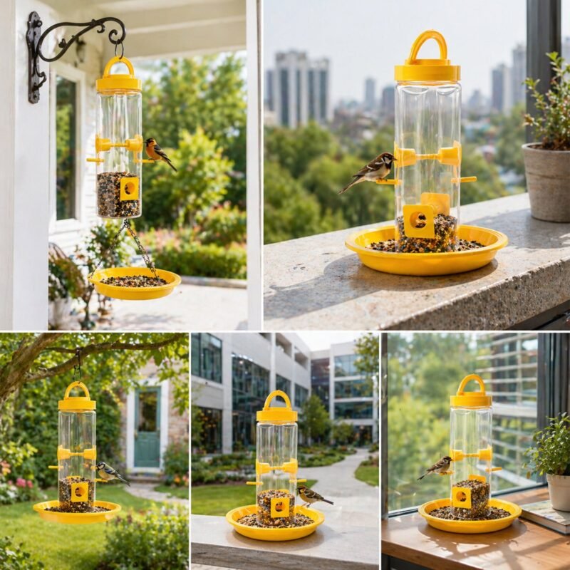 Hanging Bird Feeder � Multi-Port Design for Garden & Balcony