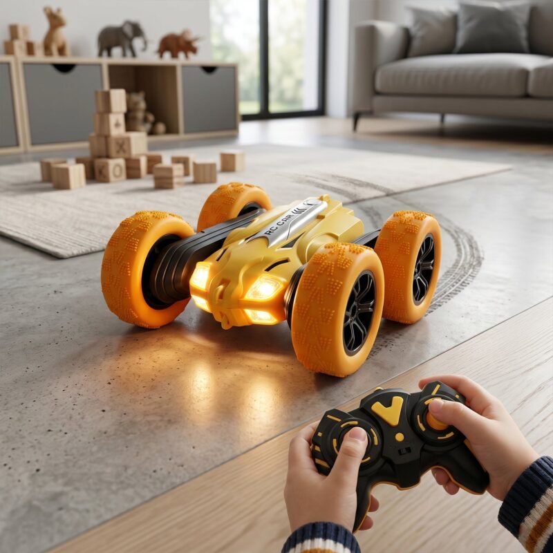 Remote Control Double Flip Stunt Car � High-Speed Fun with Lights